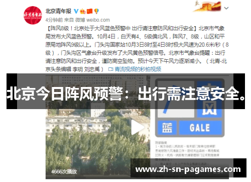 北京今日阵风预警:出行需注意安全。 北京今日阵风预警:出行需注意安全。